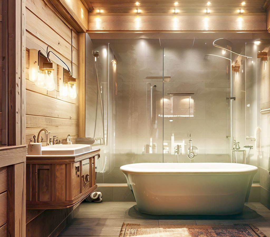 baño rustico moderno