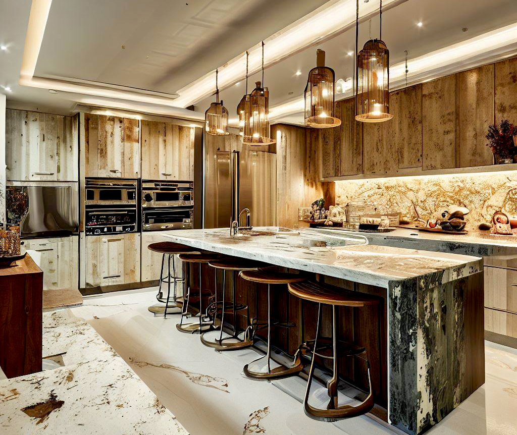 reforma de cocina marmol blanco